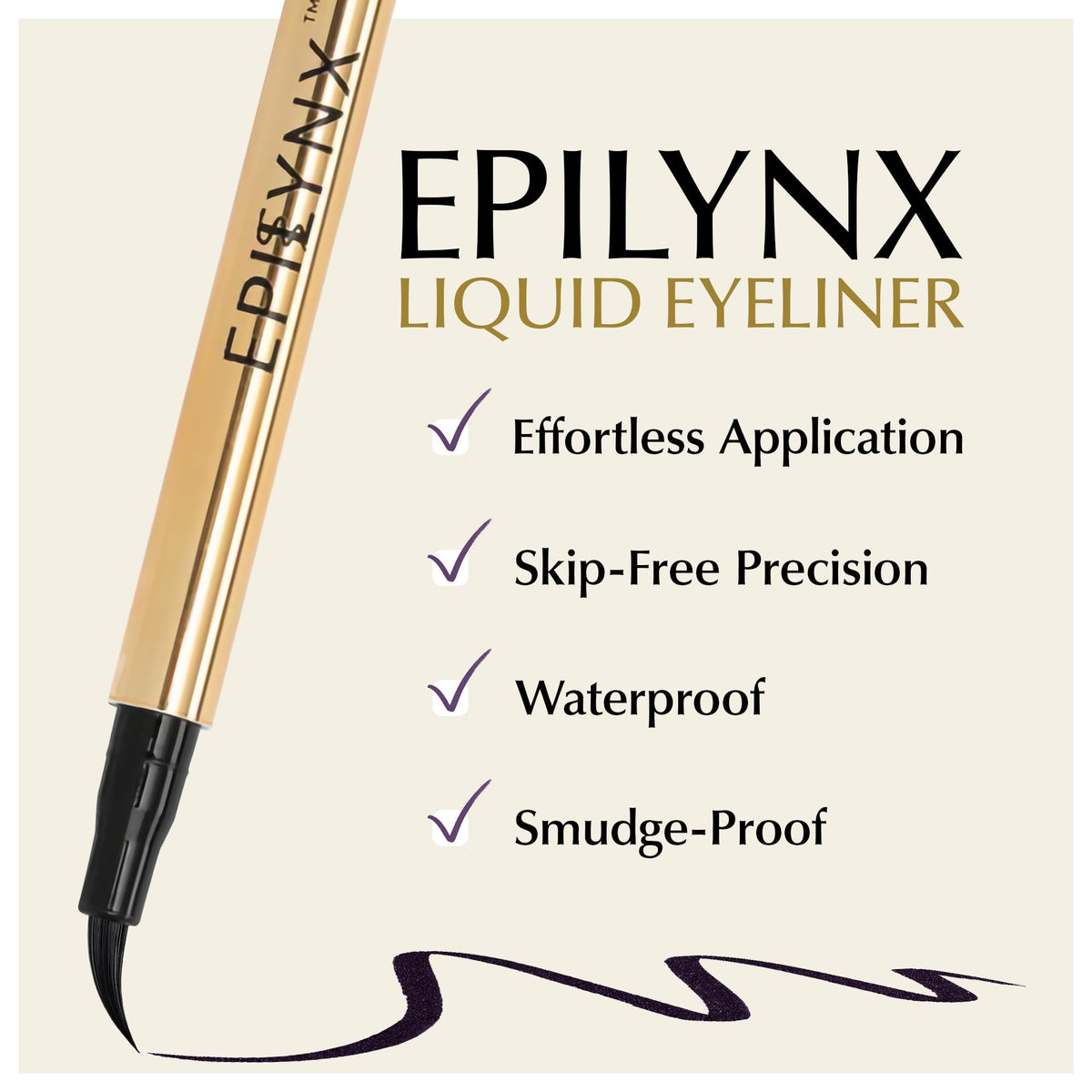 EPILYNX Liquid Eyeliner Dark Purple side view
