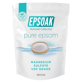 Epsoak Epsom Salt 12 lb packaging with resealable bags