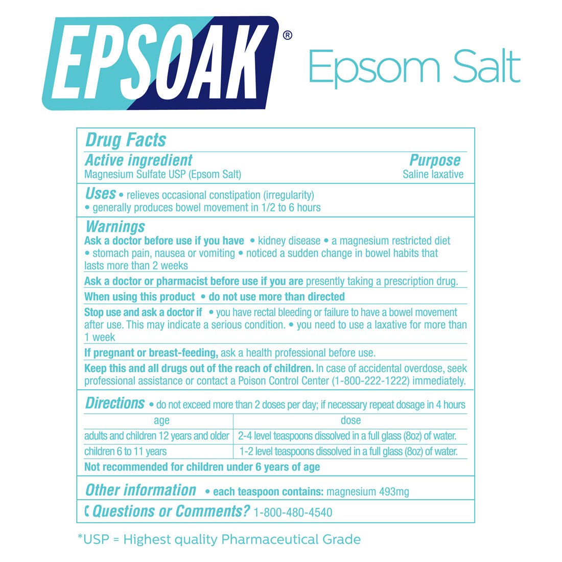 Epsoak Epsom Salt bag with bath accessories