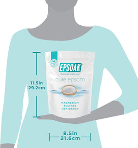 Epsoak Epsom Salt resealable bag open