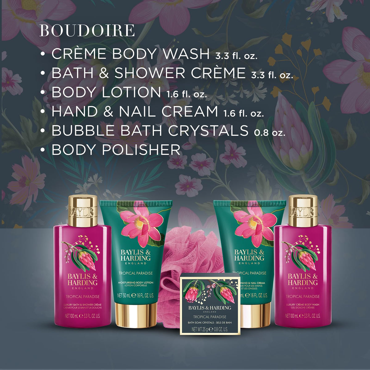 Epsom salt crystals and body exfoliator from the gift set