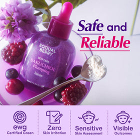 EQQUALBERRY Bakuchiol Plumping Face Serum 30ml texture on hand