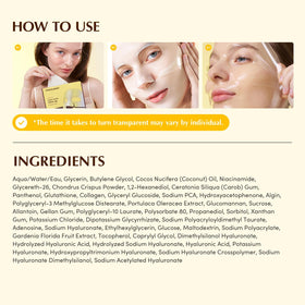 EQQUALBERRY Collagen Glow Up Mask on a bathroom counter