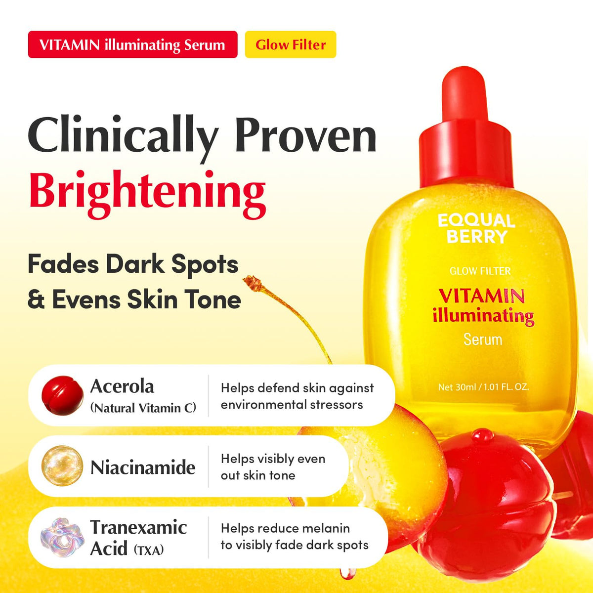EQQUALBERRY Vitamin Illuminating Serum application on skin