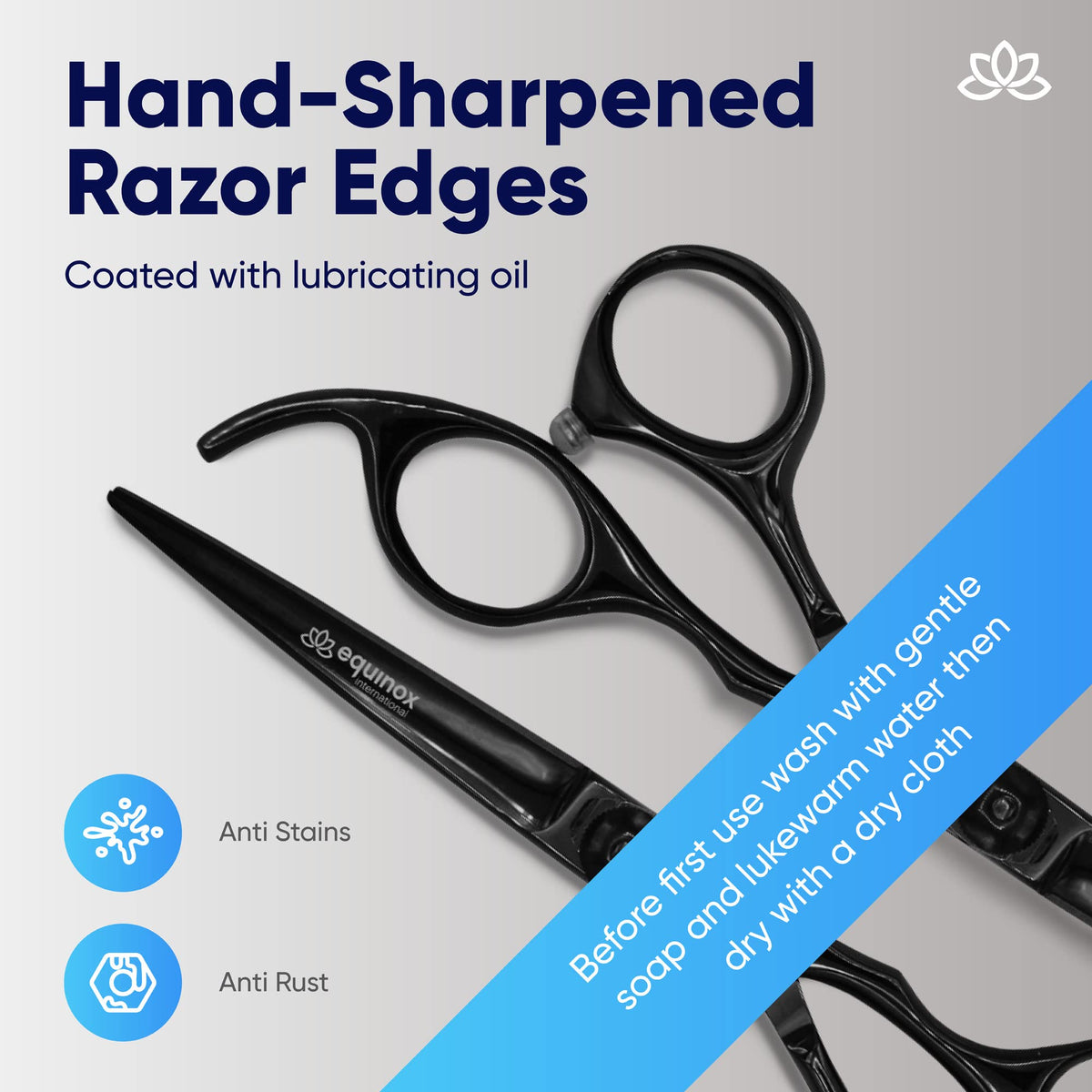 Equinox Hair Scissors 2.55-inch blade close-up