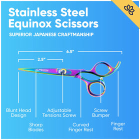 Equinox Hair Scissors close-up of the blade and ergonomic design