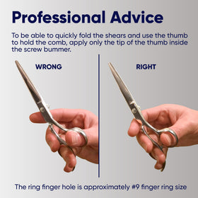 Equinox Hair Scissors next to hair salon supplies