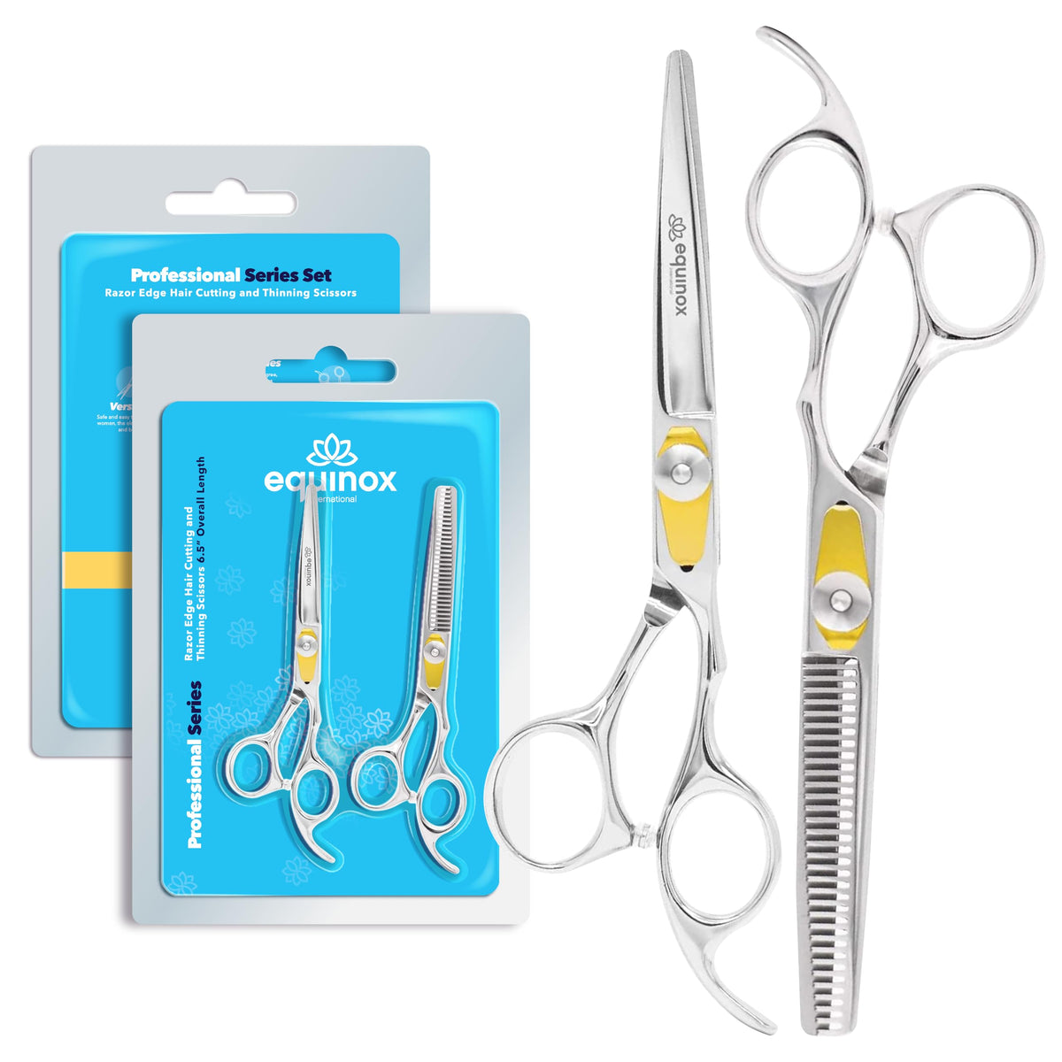 Equinox Professional Hair Cutting Scissors Set front view