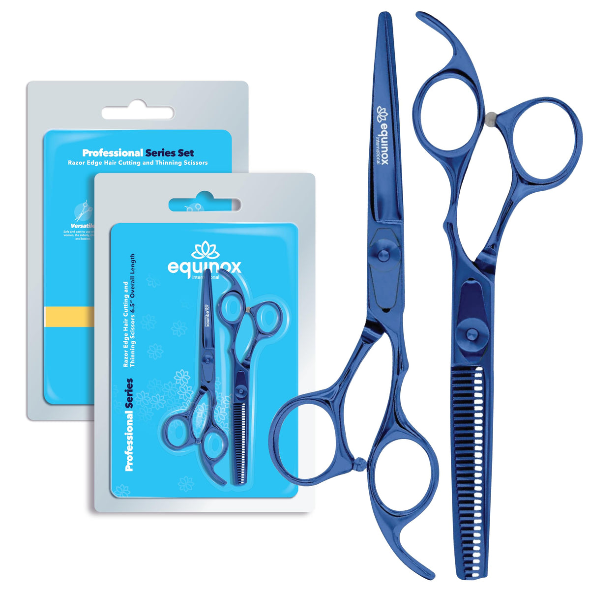 Equinox Professional Hair Scissors Set with barber and thinning shears