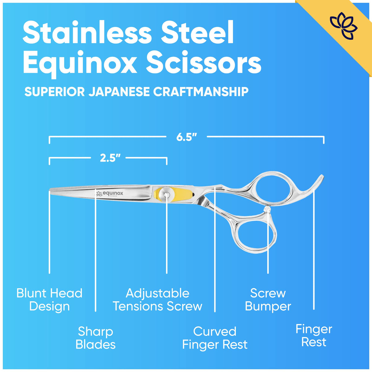 Equinox scissors curved finger rest detail