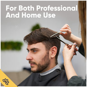 Equinox scissors displayed with hair cutting tools