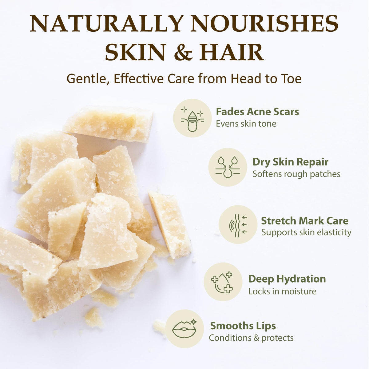 era of nature Cocoa Butter Raw 8oz showing chocolate aroma