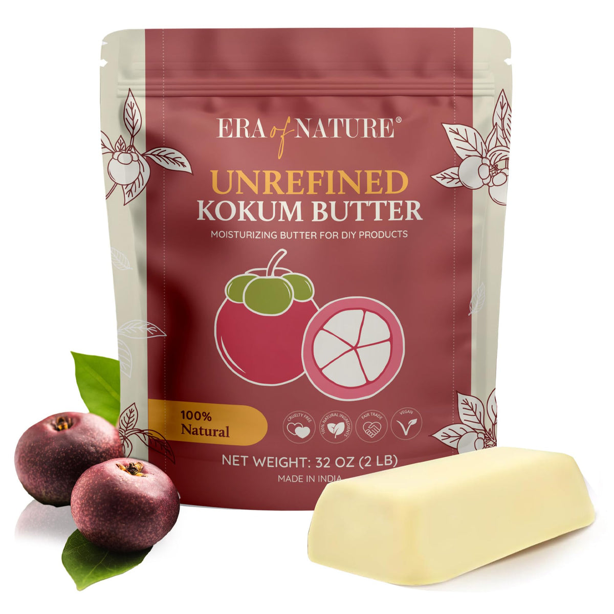 era of nature Kokum Butter Raw 240g front view