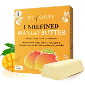 era of nature Organic Unrefined Raw Mango Body Butter Block 16oz front view