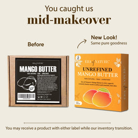 era of nature Organic Unrefined Raw Mango Body Butter Block with mango seeds
