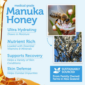 Era Organics Manuka Honey Exfoliating Facial Scrub in a bathroom setting
