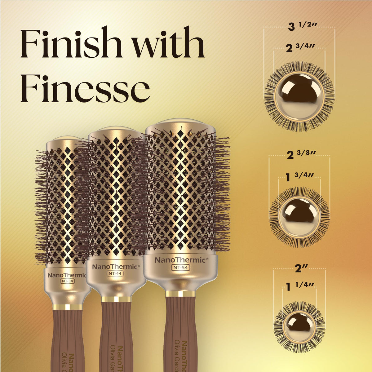 Ergonomic handle of Olivia Garden NanoThermic Round Brush