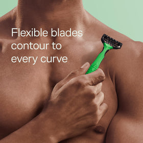 Ergonomic handle of Schick Xtreme 3 Sensitive Razor