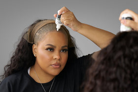 Ericka J Hold Me Down Adhesive application on lace wig