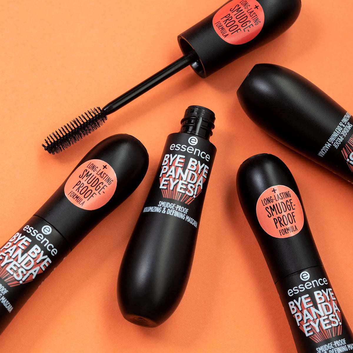 Essence Bye Bye Panda Eyes Tubing Mascara with other makeup products
