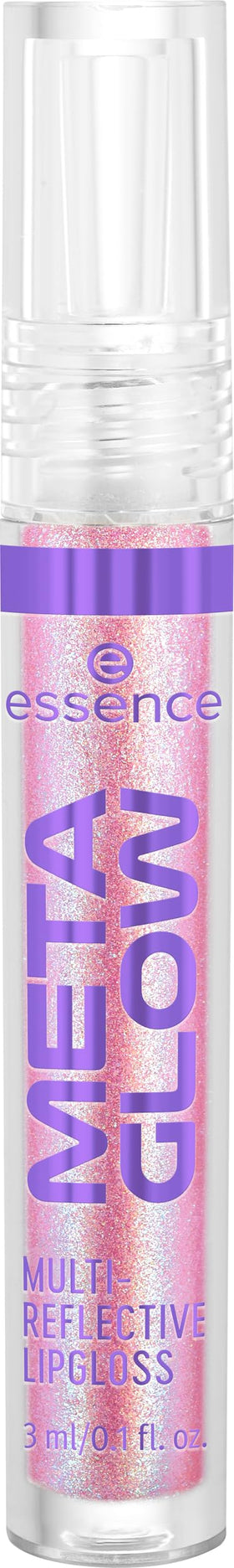 Essence Meta Glow Lip Gloss 03 Pink Vision applicator close-up