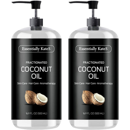 Essentially KateS Fractionated Coconut Oil pack of 2, 33.8 Fl Oz bottles