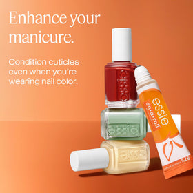 essie Apricot Cuticle Oil demonstrating application