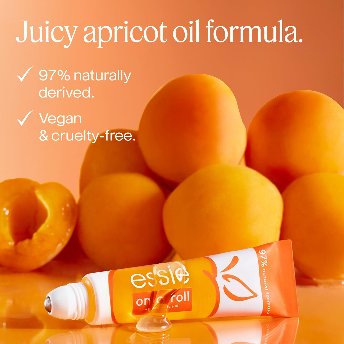 essie Apricot Cuticle Oil on a manicure table