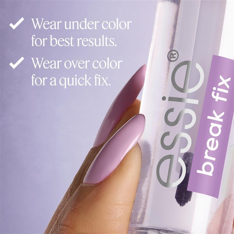 essie Break Fix Liquid Nail Patch applied on a broken nail