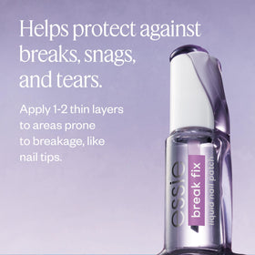essie Break Fix Liquid Nail Patch on a vanity with nail tools