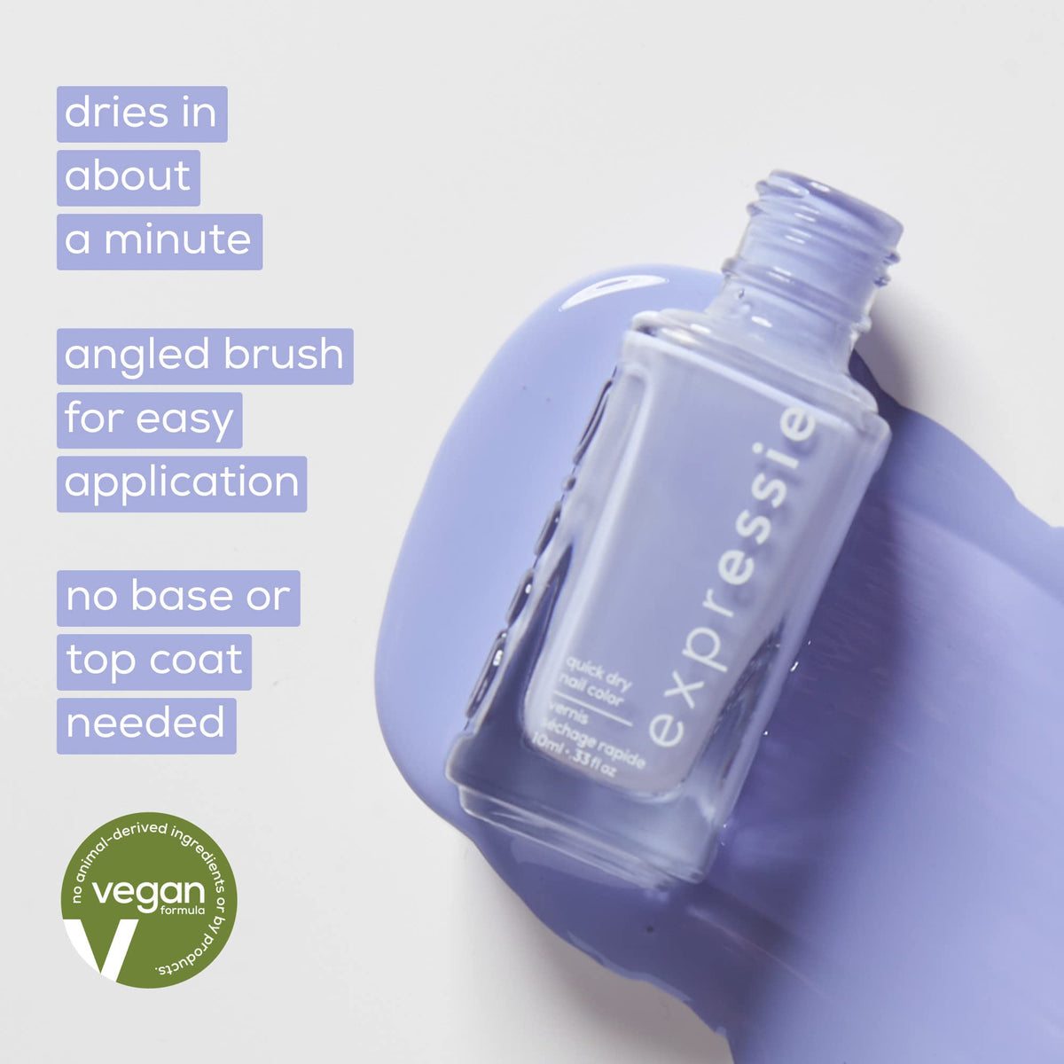essie expressie Quick-Dry Nail Polish Not So Low-Key packaging display