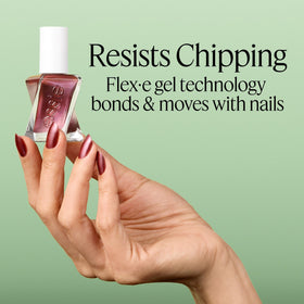 essie Gel Couture Clicks Red Nail Polish in a beauty setup