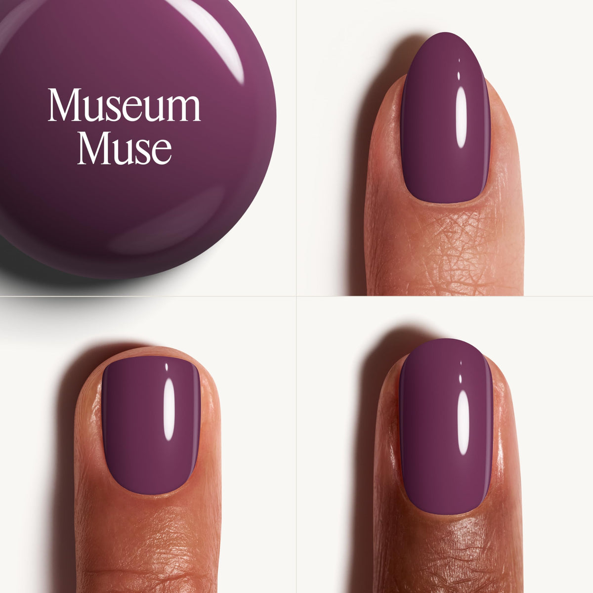 essie Gel Couture Deep Plum nail polish swirl-stem brush close-up