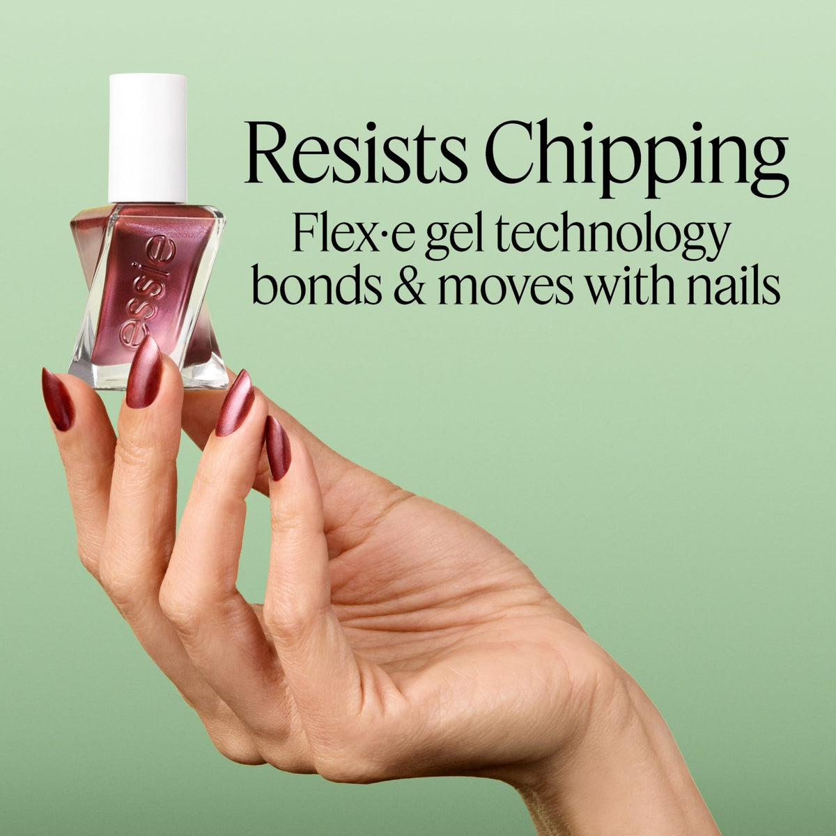 essie Gel Couture Nail Polish applied on manicured nails