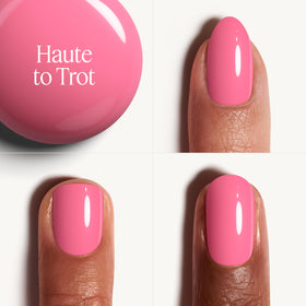 essie Gel Couture Nail Polish Haute To Trot back view showing packaging