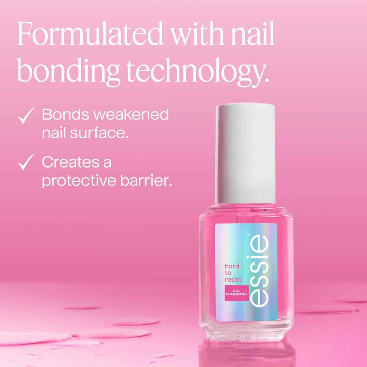 essie Hard To Resist Nail Strengthener application brush close-up