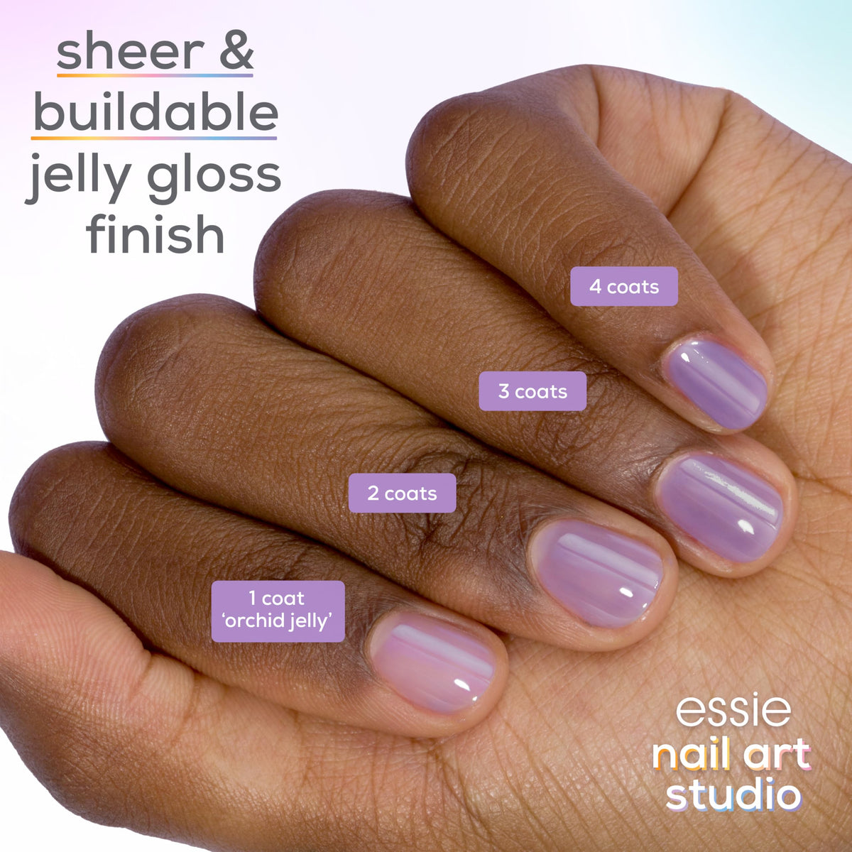 essie Jelly Gloss Nail Polish Boho Rodeo applied on nails
