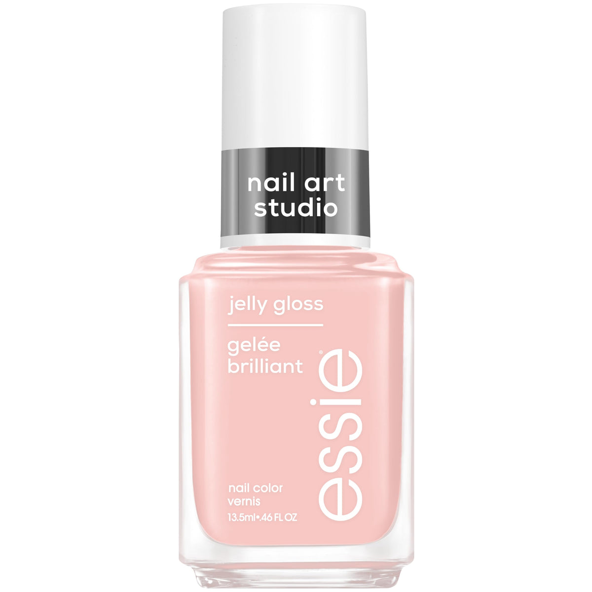 essie Jelly Gloss Nail Polish in Boho Rodeo, sheer pink bottle front view