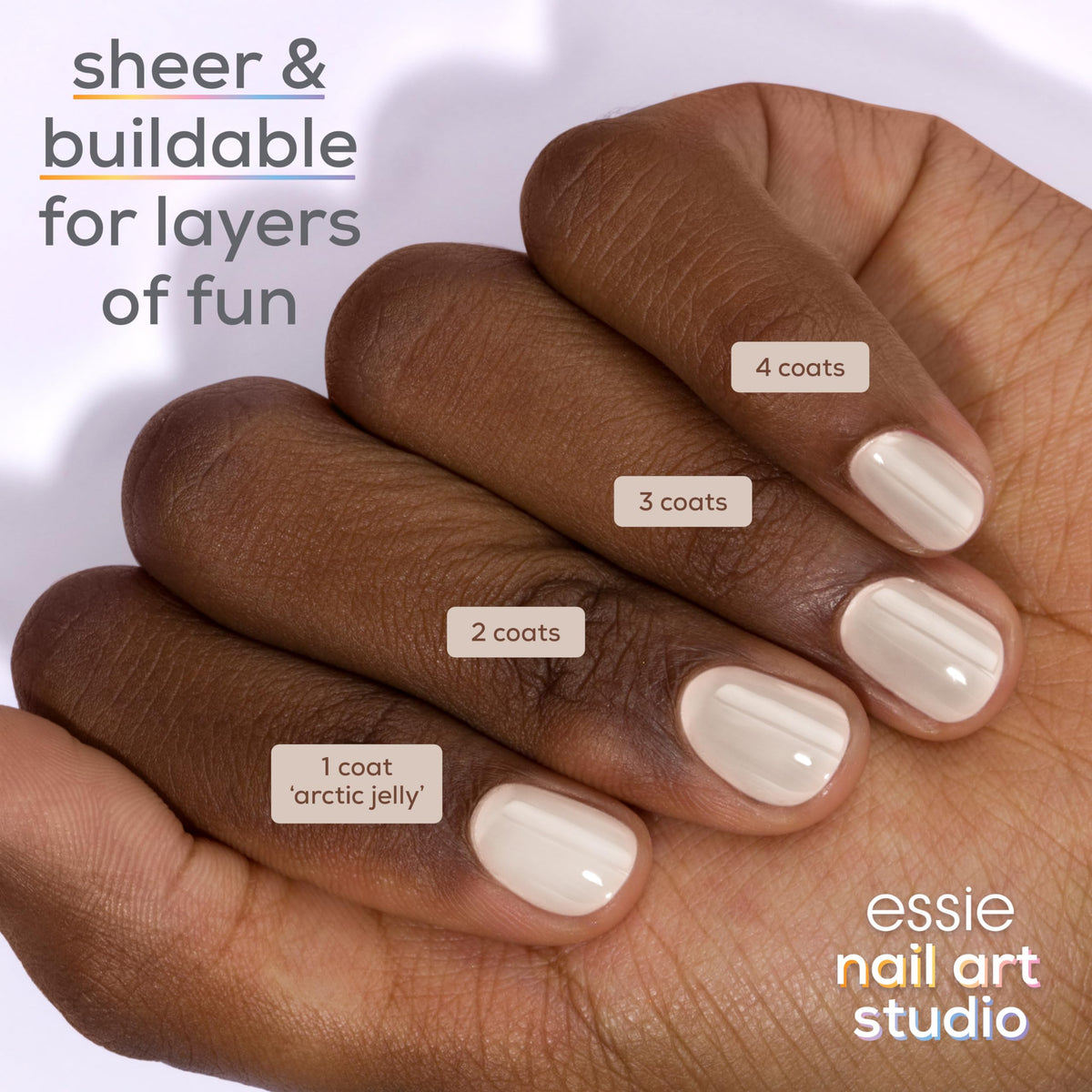 essie Jelly Gloss Polish Arctic Jelly swatch on nails