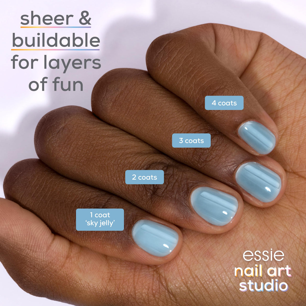 essie Jelly Gloss Polish Sky Jelly brush applicator close-up