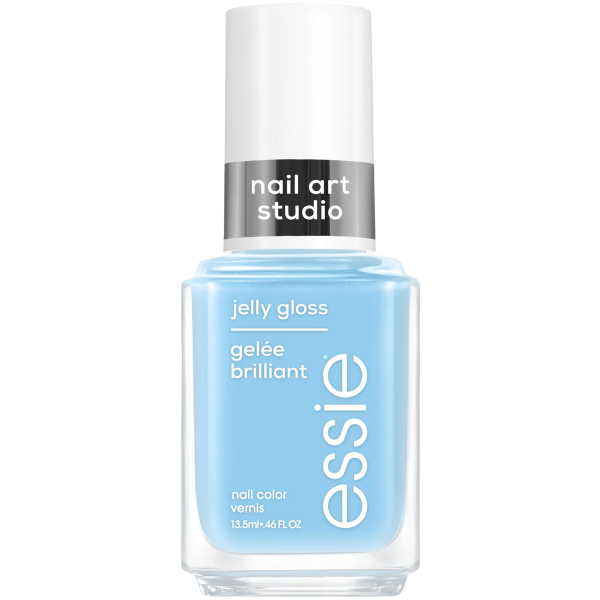 essie Jelly Gloss Polish Sky Jelly front view with translucent blue finish