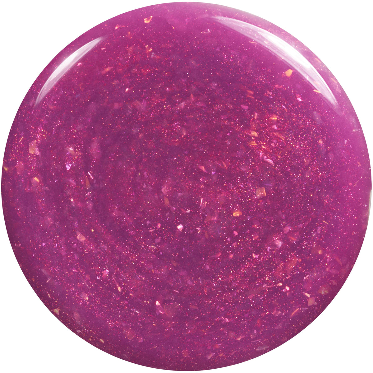 essie Nail Polish bottle with iridescent flakey pearls close-up