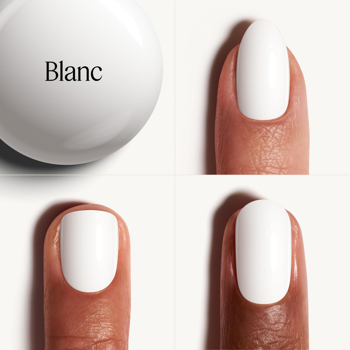 essie Nail Polish Glossy Shine Finish Blanc brush close-up