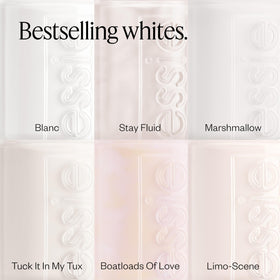 essie Nail Polish Glossy Shine Finish Blanc with base and top coat
