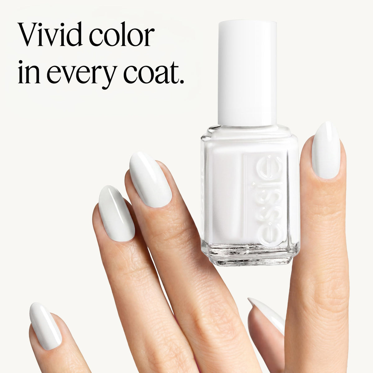 essie Nail Polish Glossy Shine Finish Blanc with cuticle oil