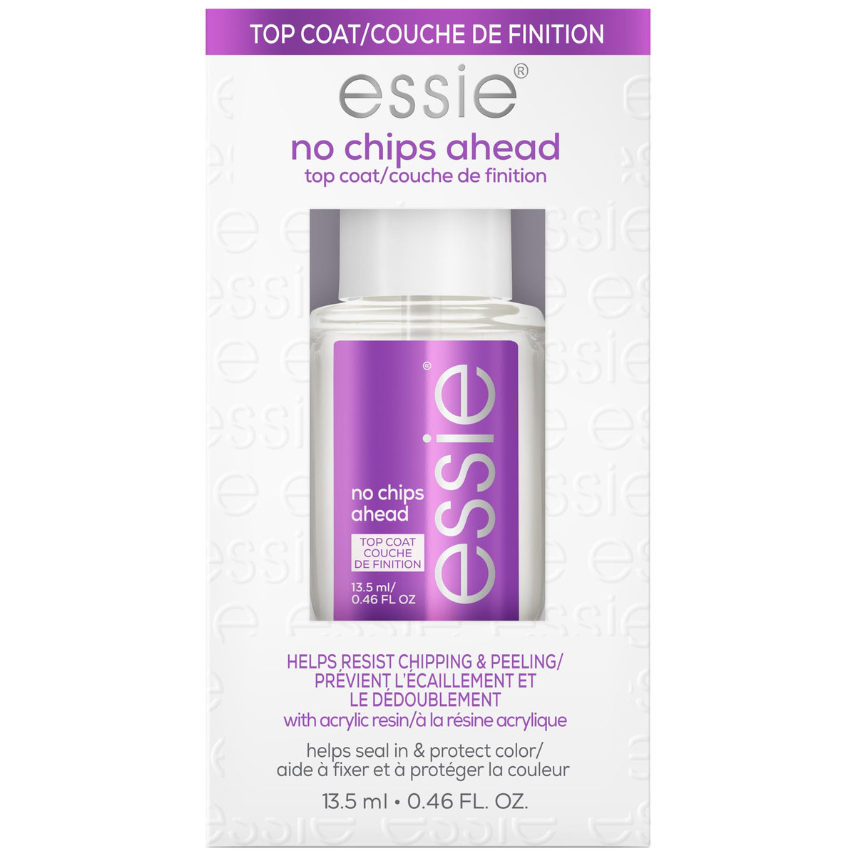 essie No Chips Ahead Top Coat bottle front view