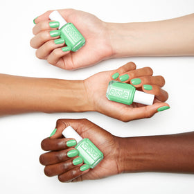 essie Odd Squad Green Nail Polish brush close-up