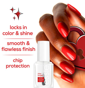 essie Stay Longer Top Coat bottle with cap