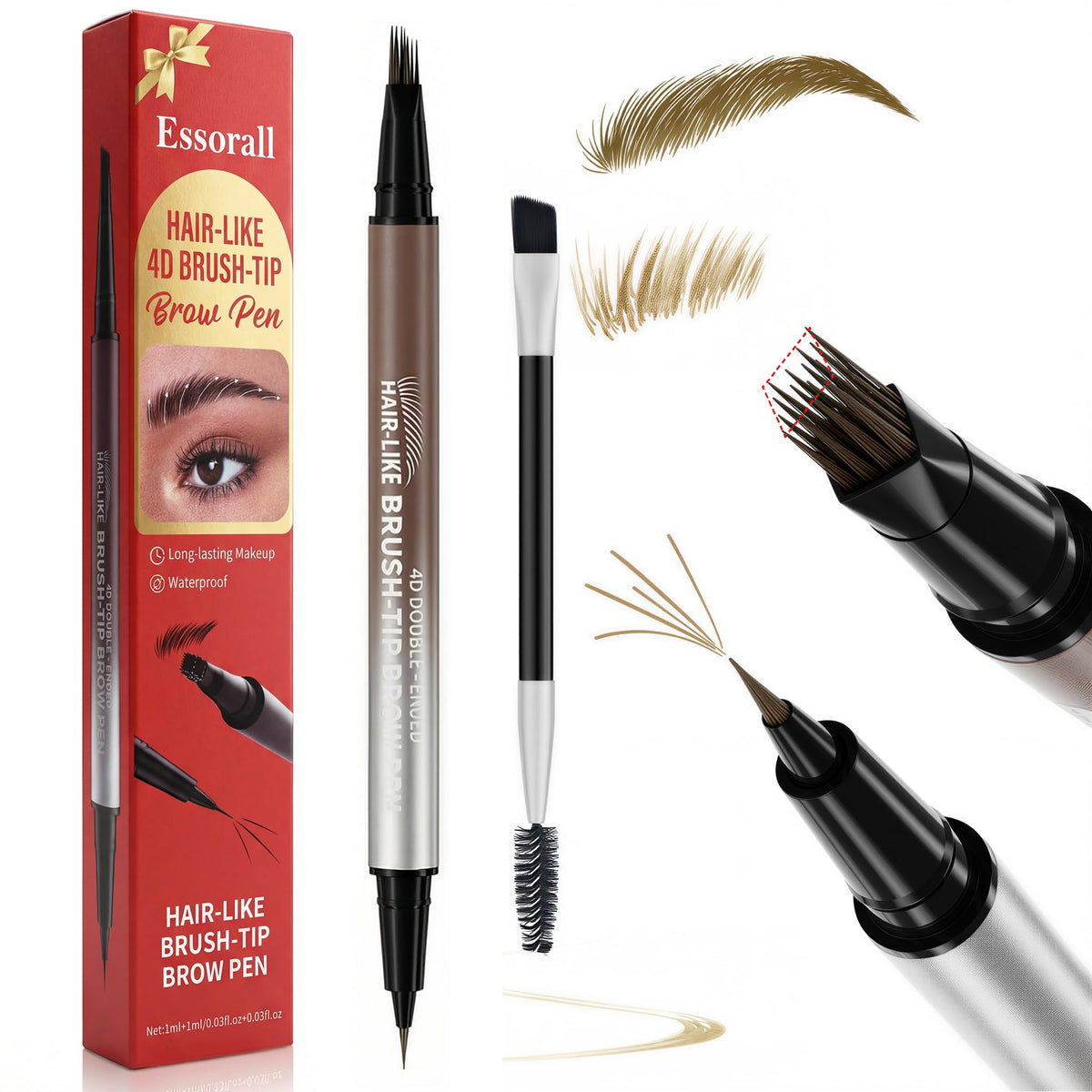 Essorall 2-in-1 Microblading Eyebrow Pencil Light Brown front view