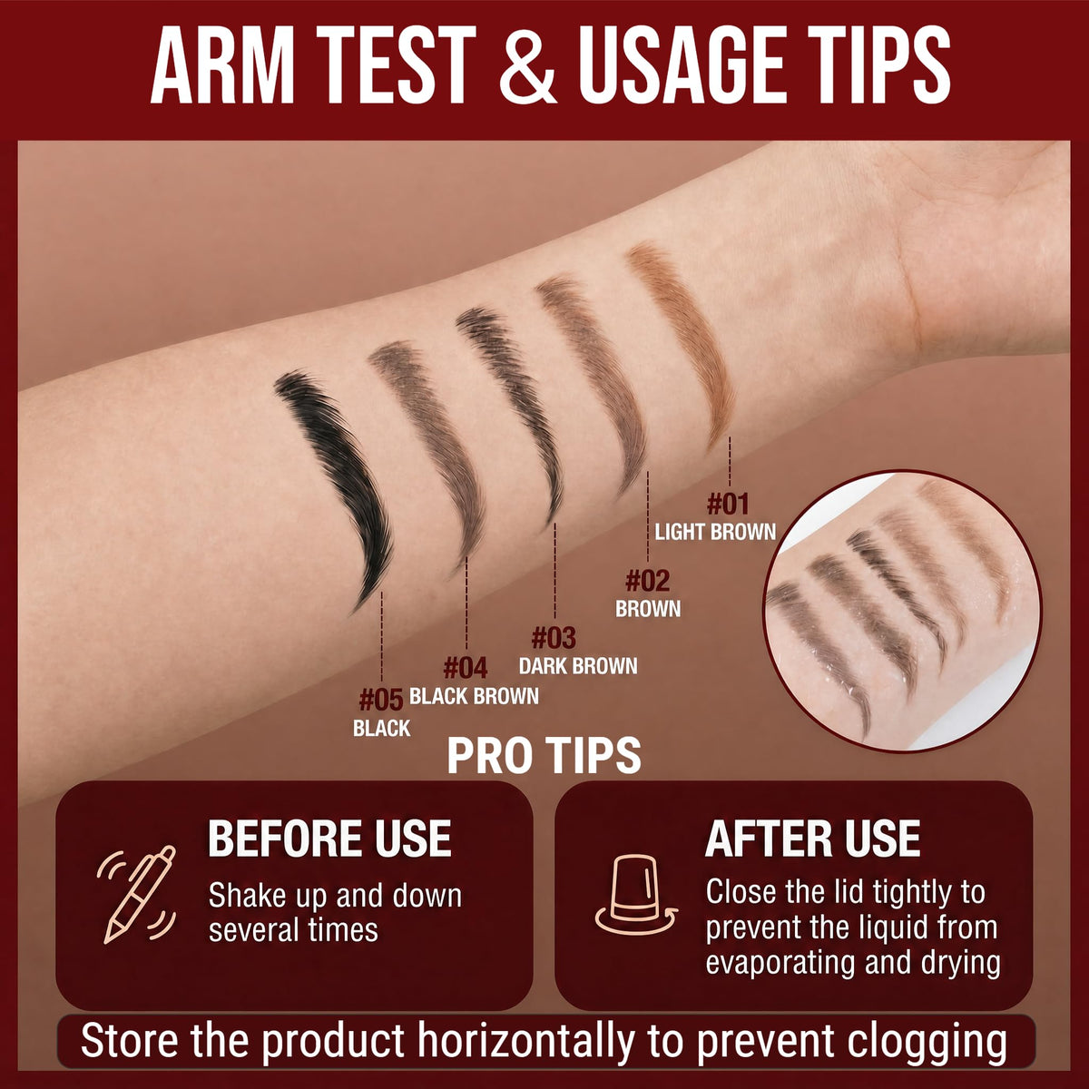 Essorall eyebrow pencil Light Brown shade on skin